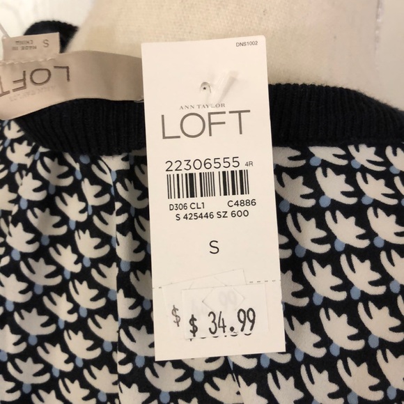 Loft: NWT: navy cardigan w/slinky back. - Picture 5 of 5